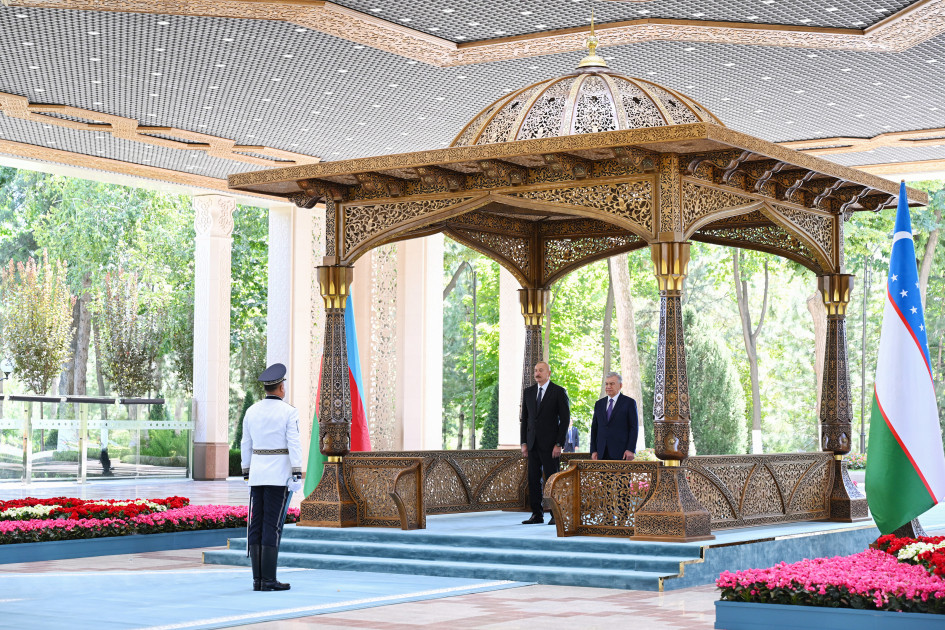 Daşkənddə Prezident İlham Əliyevin rəsmi qarşılanma mərasimi olub <font color=red> - FOTOLAR</font>