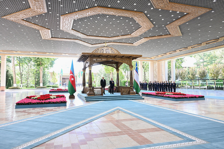 Daşkənddə Prezident İlham Əliyevin rəsmi qarşılanma mərasimi olub <font color=red> - FOTOLAR</font>