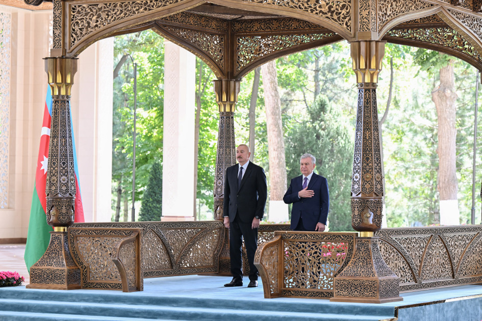 Daşkənddə Prezident İlham Əliyevin rəsmi qarşılanma mərasimi olub <font color=red> - FOTOLAR</font>