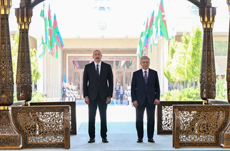 Daşkənddə Prezident İlham Əliyevin rəsmi qarşılanma mərasimi olub <font color=red> - FOTOLAR</font>