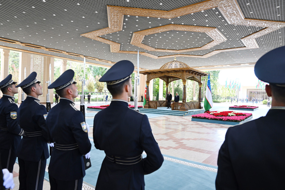 Daşkənddə Prezident İlham Əliyevin rəsmi qarşılanma mərasimi olub <font color=red> - FOTOLAR</font>