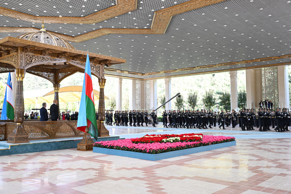 Daşkənddə Prezident İlham Əliyevin rəsmi qarşılanma mərasimi olub <font color=red> - FOTOLAR</font>