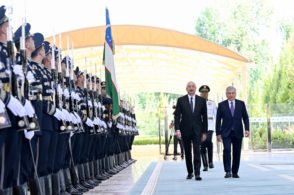 Daşkənddə Prezident İlham Əliyevin rəsmi qarşılanma mərasimi olub <font color=red> - FOTOLAR</font>
