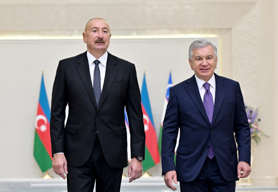 Daşkənddə Prezident İlham Əliyevin rəsmi qarşılanma mərasimi olub <font color=red> - FOTOLAR</font>