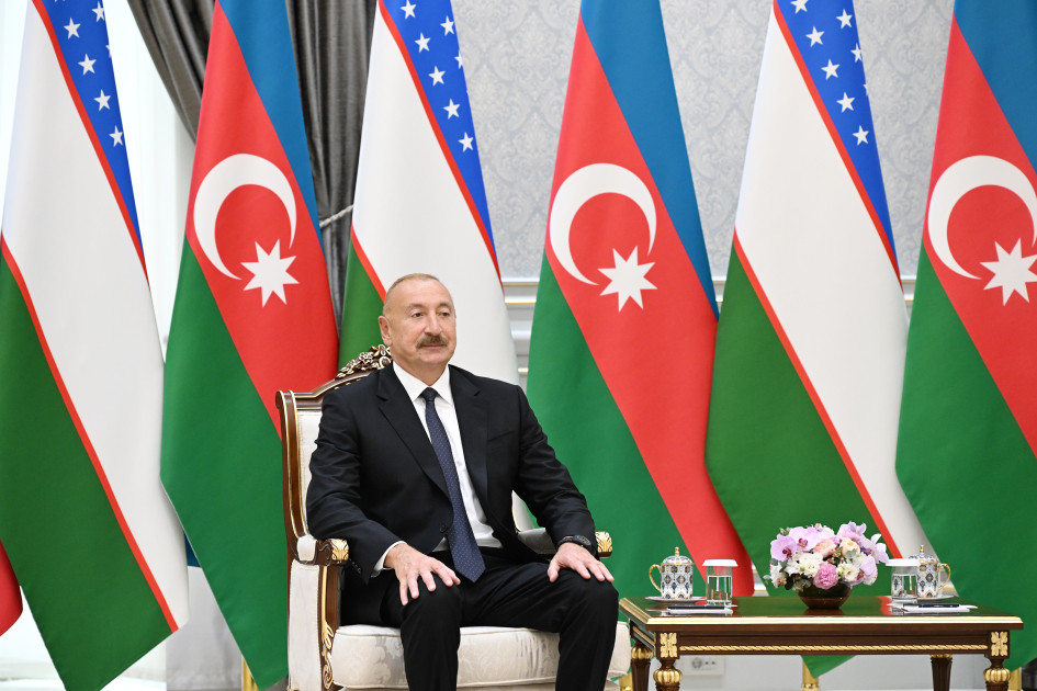 Daşkənddə Azərbaycan Prezidenti İlham Əliyevin Özbəkistan Prezidenti ilə təkbətək görüşü olub <font color=red> - FOTOLAR</font>