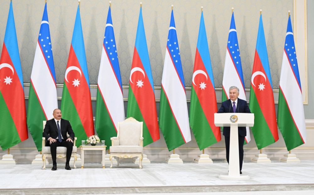 Daşkənddə Azərbaycan və Özbəkistan prezidentlərinin təltifolunma mərasimi keçirilib<font color=red> - FOTOLAR</font>