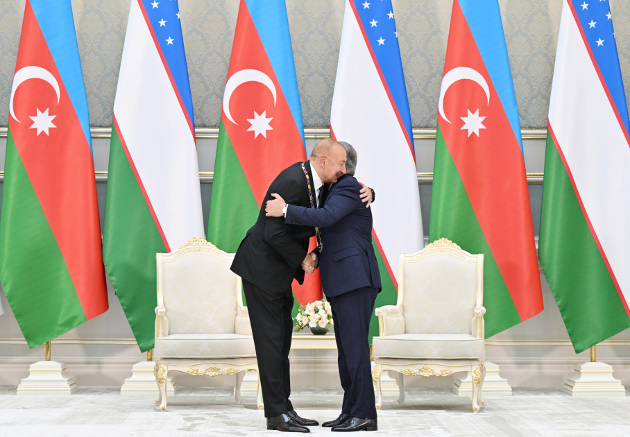 Daşkənddə Azərbaycan və Özbəkistan prezidentlərinin təltifolunma mərasimi keçirilib<font color=red> - FOTOLAR</font>