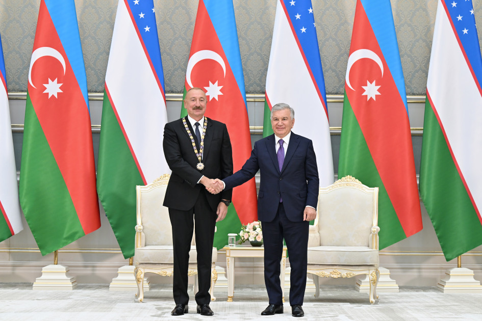 Daşkənddə Azərbaycan və Özbəkistan prezidentlərinin təltifolunma mərasimi keçirilib<font color=red> - FOTOLAR</font>