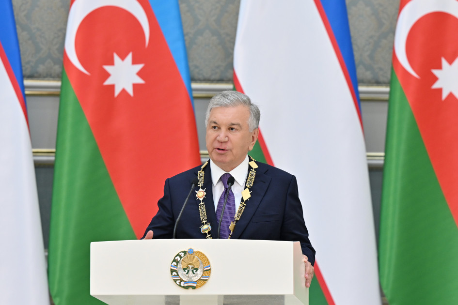 Daşkənddə Azərbaycan və Özbəkistan prezidentlərinin təltifolunma mərasimi keçirilib<font color=red> - FOTOLAR</font>