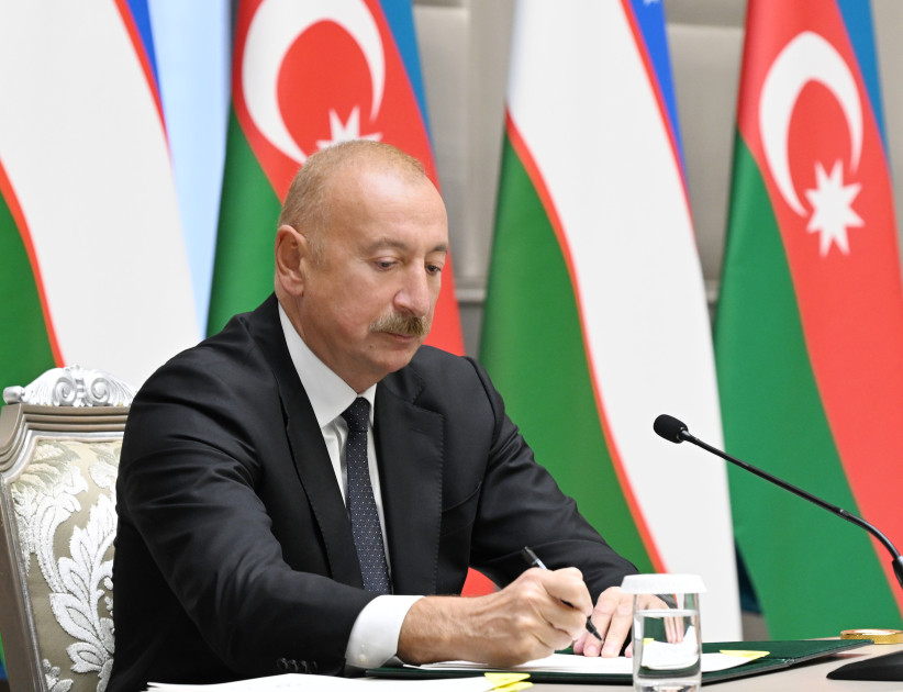 Daşkənddə Azərbaycan-Özbəkistan sənədlərinin imzalanması və mübadiləsi mərasimi olub <font color=red> - FOTOLAR</font>