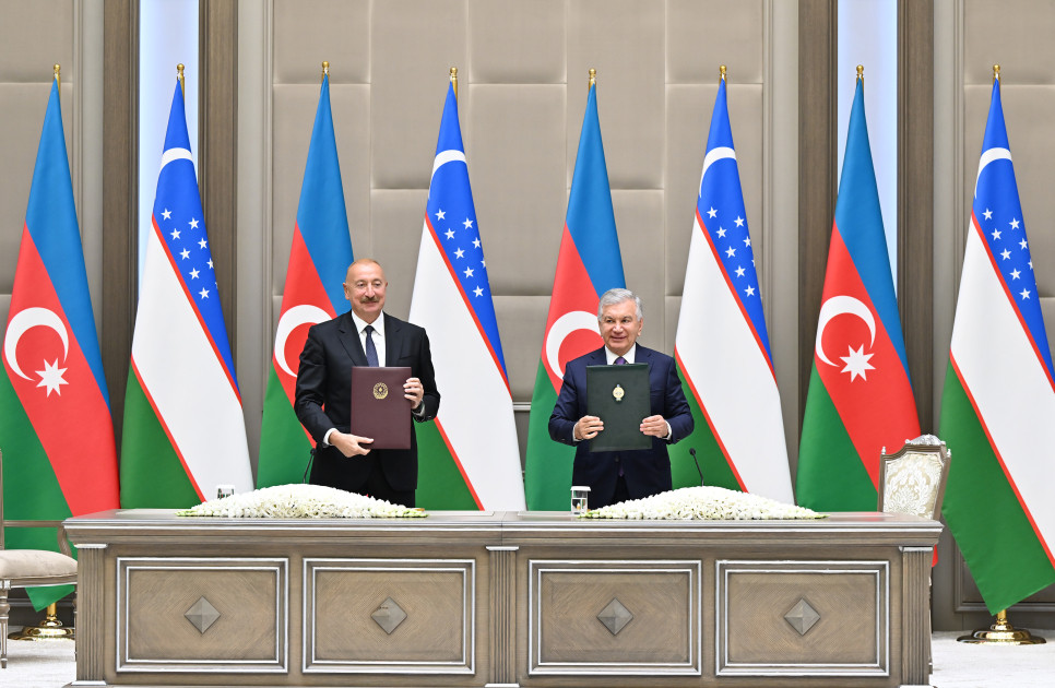 Daşkənddə Azərbaycan-Özbəkistan sənədlərinin imzalanması və mübadiləsi mərasimi olub <font color=red> - FOTOLAR</font>