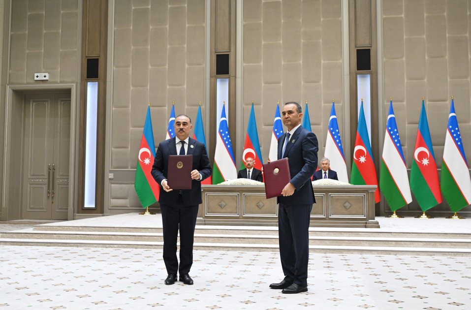Daşkənddə Azərbaycan-Özbəkistan sənədlərinin imzalanması və mübadiləsi mərasimi olub <font color=red> - FOTOLAR</font>