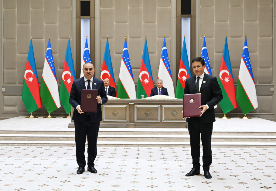 Daşkənddə Azərbaycan-Özbəkistan sənədlərinin imzalanması və mübadiləsi mərasimi olub <font color=red> - FOTOLAR</font>