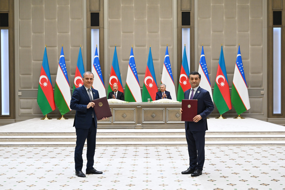 Daşkənddə Azərbaycan-Özbəkistan sənədlərinin imzalanması və mübadiləsi mərasimi olub <font color=red> - FOTOLAR</font>