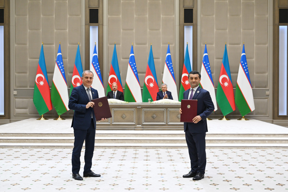 Daşkənddə Azərbaycan-Özbəkistan sənədlərinin imzalanması və mübadiləsi mərasimi olub <font color=red> - FOTOLAR</font>