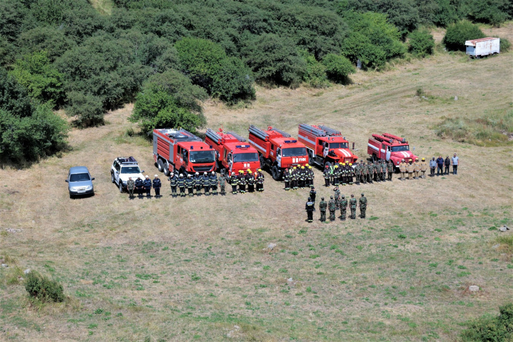 Şahbuz rayonunda meşəlik ərazidə yanğın-taktiki təlim keçirilib<font color=red> - FOTOLAR</font>