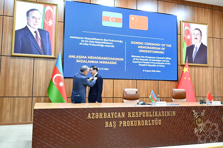 Azərbaycan və Çin prokurorluqları arasında Anlaşma Memorandumu imzalanıb<font color=red> - FOTOLAR</font>