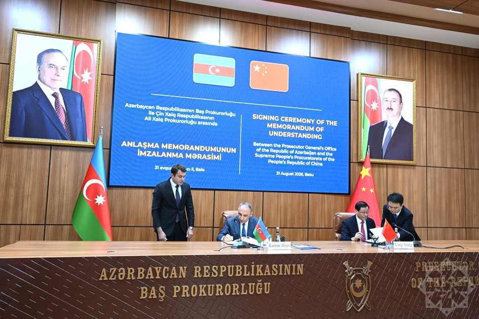 Azərbaycan və Çin prokurorluqları arasında Anlaşma Memorandumu imzalanıb<font color=red> - FOTOLAR</font>