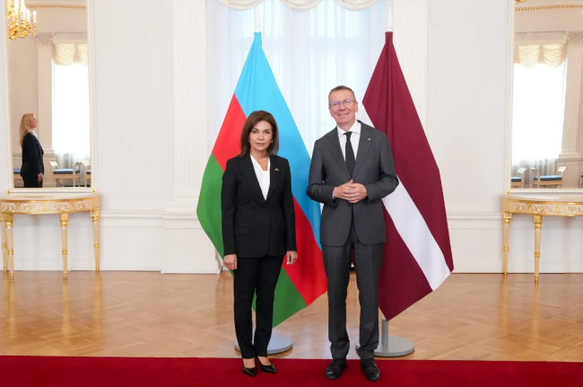 Nərminə Mustafayeva etimadnaməsini Latviya Prezidentinə təqdim edib<font color=red> - FOTOLAR</font>