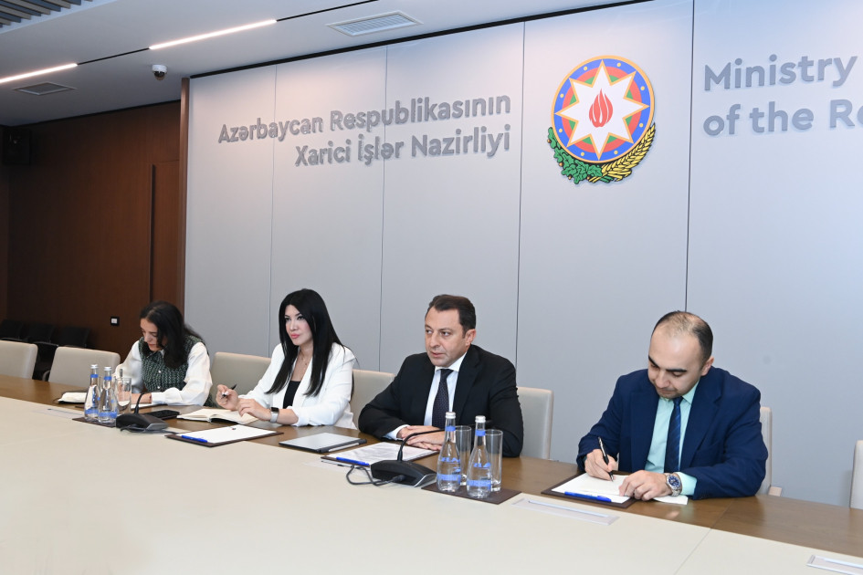 Azərbaycanın xarici işlər nazirinin müavini ABŞ-nin Ermənistandakı müvəqqəti işlər vəkili ilə görüşüb<font color=red> - FOTOLAR</font>