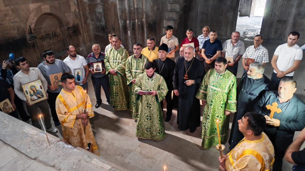 Azərbaycan Alban-Udi Dini İcmasının nümayəndələri Gəncəsar Monastır Kompleksini ziyarət edirlər<font color=red> - FOTOLAR</font>