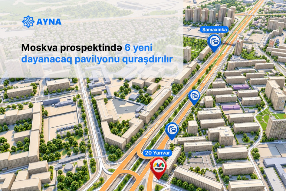 Moskva prospektində 6 yeni dayanacaq pavilyonu quraşdırılır<font color=red> - FOTOLAR</font>