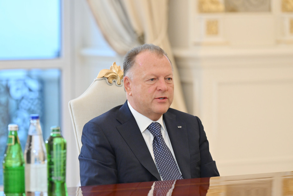 Prezident İlham Əliyev Beynəlxalq Cüdo Federasiyasının prezidentini qəbul edib<font color=red> - FOTOLAR</font>