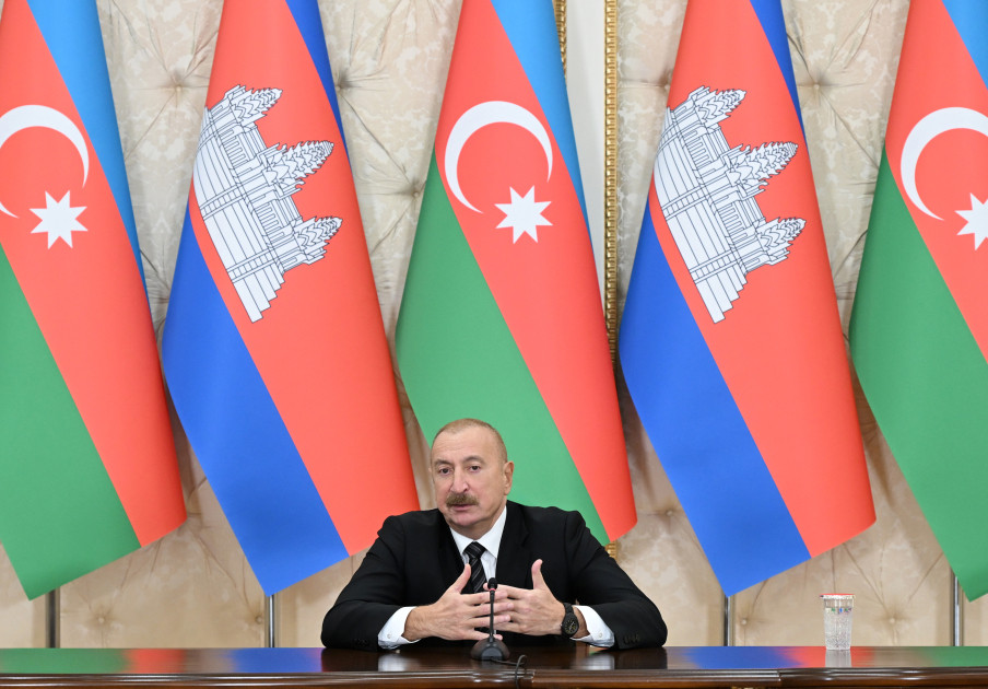 Prezident İlham Əliyev və Kambocanın Baş naziri mətbuata bəyanatlarla çıxış ediblər <font color='red'> - YENİLƏNİB</font><font color=red> - FOTOLAR</font>