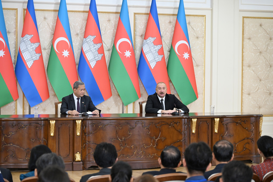 Prezident İlham Əliyev və Kambocanın Baş naziri mətbuata bəyanatlarla çıxış ediblər <font color='red'> - YENİLƏNİB</font><font color=red> - FOTOLAR</font>