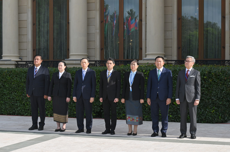 Laos Prezidentinin Bakıda rəsmi qarşılanma mərasimi olub<font color=red> - FOTOLAR</font>