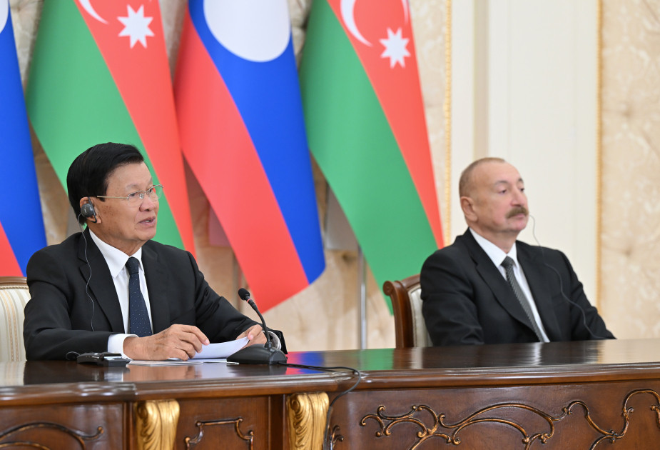 Azərbaycan və Laos prezidentləri mətbuata bəyanatlarla çıxış ediblər<font color='red'> - YENİLƏNİB</font><font color=red> - FOTOLAR</font>