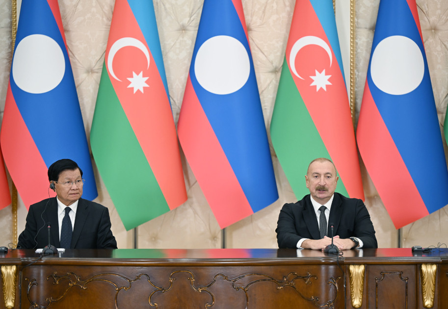 Azərbaycan və Laos prezidentləri mətbuata bəyanatlarla çıxış ediblər<font color='red'> - YENİLƏNİB</font><font color=red> - FOTOLAR</font>