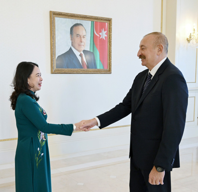 Prezident İlham Əliyev Vyetnamın Vitse-prezidenti ilə görüşüb<font color=red> - FOTOLAR</font>