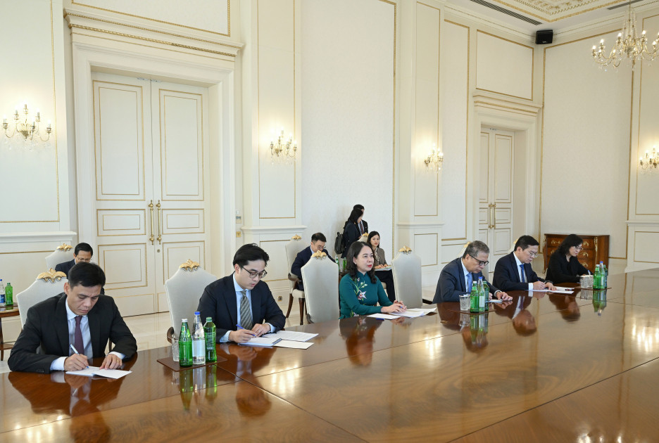 Prezident İlham Əliyev Vyetnamın Vitse-prezidenti ilə görüşüb<font color=red> - FOTOLAR</font>