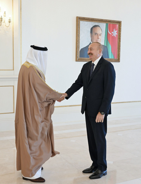 Prezident İlham Əliyev Bəhreynin xarici işlər nazirini qəbul edib<font color=red> - FOTOLAR</font>