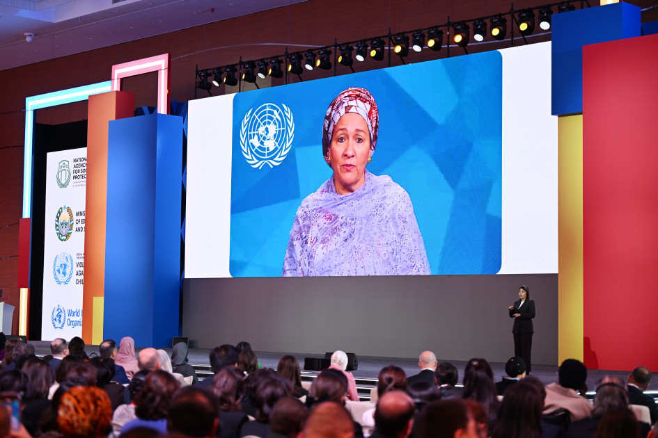 Leyla Əliyeva Səmərqənddə Uşaqların rifahına investisiya mövzusunda Ümumdünya Sammitinin açılış mərasimində iştirak edib <font color=red> - FOTOLAR</font>