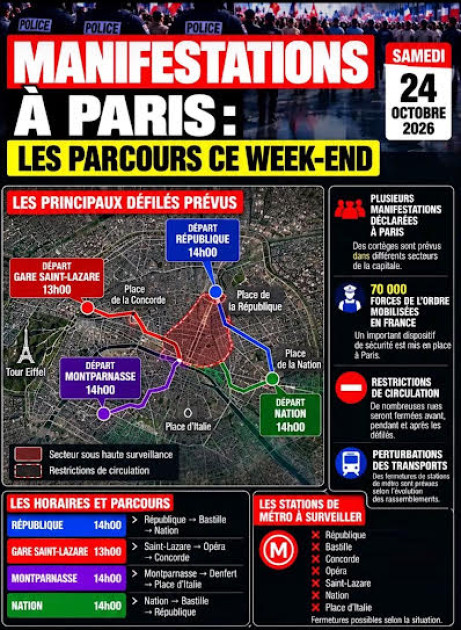 Parisdə həftəsonu nümayişləri: Paytaxtda təhlükəsizlik tədbirləri gücləndirilir<font color=red> - FOTOLAR</font>