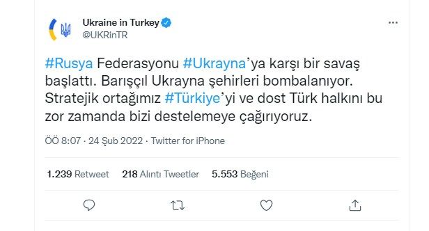 Ukrayna Türkiyədən kömək istəyib