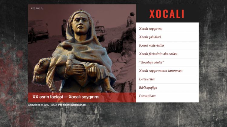 Prezident Kitabxanasının Xocalı soyqırımını törədənləri ittiham edən elektron nəşri