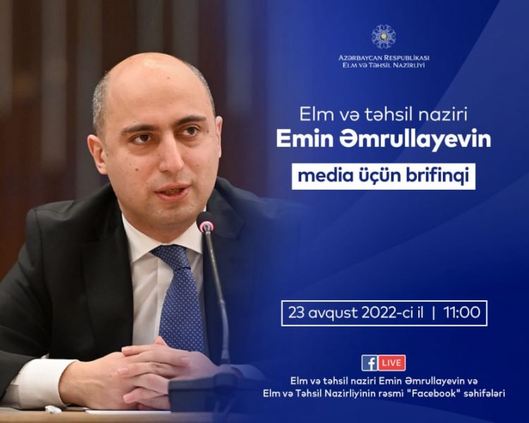Emin Əmrullayev: 865 məktəb direktorunun, 2343 direktor müavininin vəzifə maaşına əlavələr veriləcək