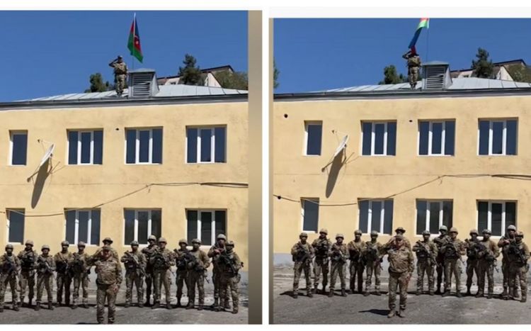 Laçın şəhərində Azərbaycan bayrağı ucaldılıb<font color=red> - VİDEO</font>