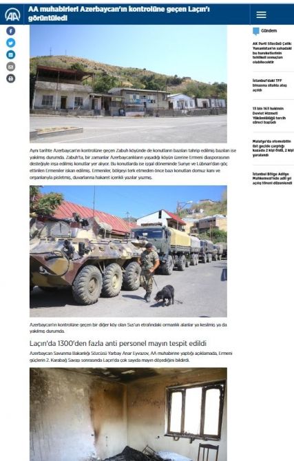 Türkiyənin Anadolu Agentliyi Laçın rayonundan xüsusi reportaj hazırlayıb<font color=red> - FOTOLAR</font>
