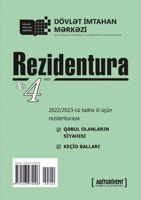 Dövlət İmtahan Mərkəzi “Rezidentura” xüsusi buraxılışının 4-cü nömrəsini nəşr edib