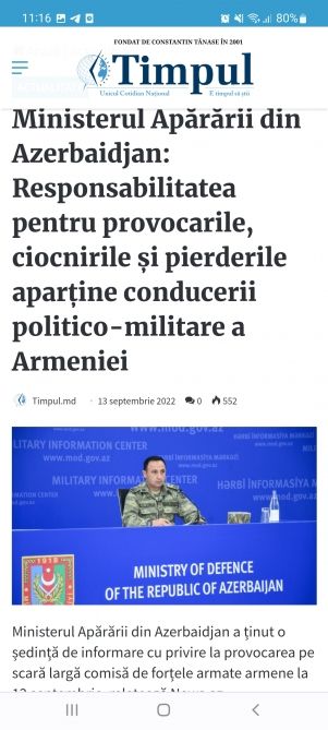 Moldova mətbuatı: Ermənistan silahlı qüvvələri Azərbaycanla sərhəddə təxribat törədib