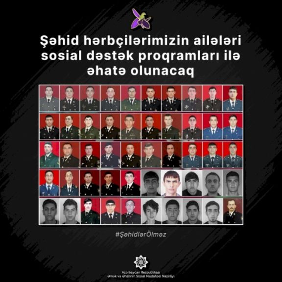 Şəhid hərbçilərimizin ailələri sosial dəstək proqramları ilə əhatə olunacaq