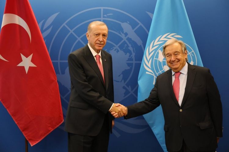 Rəcəb Tayyib Ərdoğan BMT-nin Baş katibi Antonio Quterreşlə görüşüb