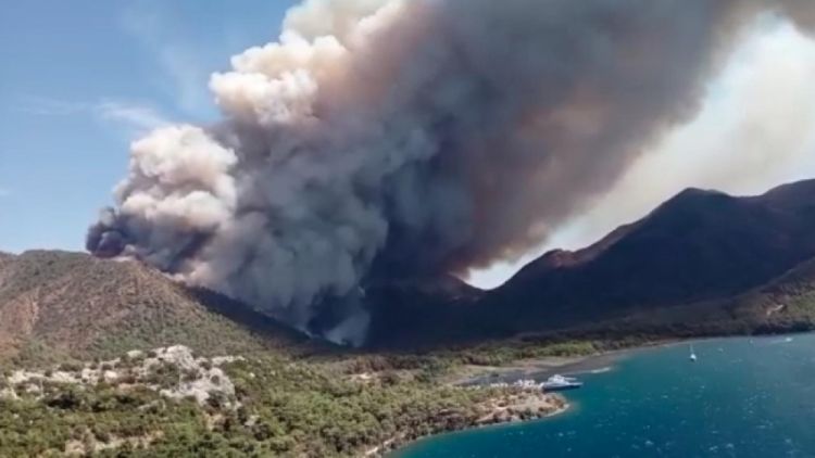 Muğladakı meşə yanğını şiddətlənib