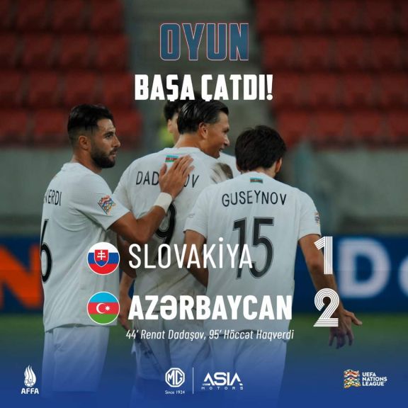 Azərbaycan millisi səfərdə Slovakiya yığmasını məğlub edib