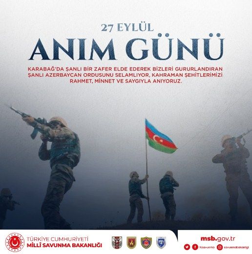 Türkiyənin Milli Müdafiə Nazirliyi Anım Günü ilə bağlı paylaşım edib