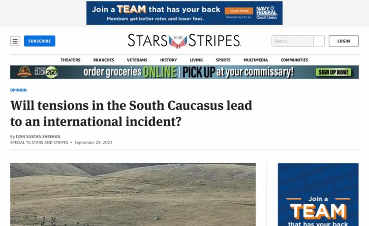 “Stars and Stripes” nəşri: “Cənubi Qafqazda gərginlik beynəlxalq insidentə gətirib çıxaracaqmı?”